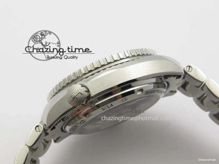 1218 Planet Ocean GMT 43.5mm V6F Goodplanet Orange Marker Blue Dial On SS Bracelet A ModernLook 8215